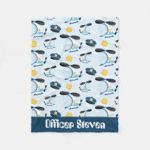 Officer add name policeベビーブランケット