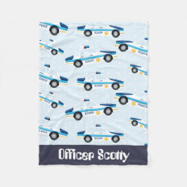 Officer add name policeベビーブランケット フリースブランケット