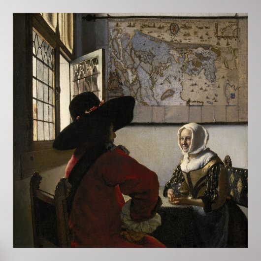 Officer & Laughing Girl — Vermeer ポスター (正面)
