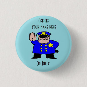 Officer On Dutyデザイン小、1 1/4インチラウンドボタン 缶バッジ