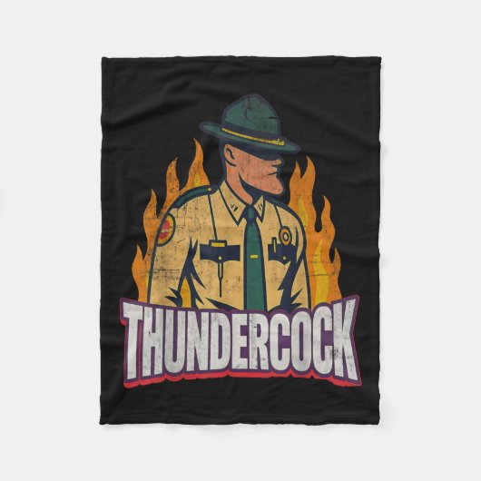 Officer Sergeant Cius Thunder Bodycam Funny Meme  フリースブランケット (正面)