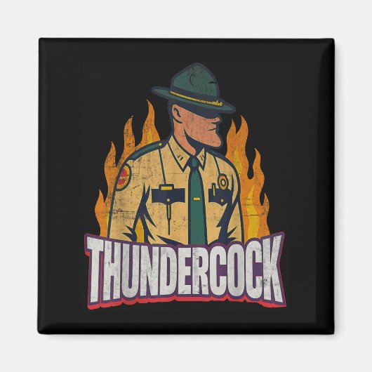 Officer Sergeant Cius Thunder Bodycam Funny Meme  マグネット (正面)