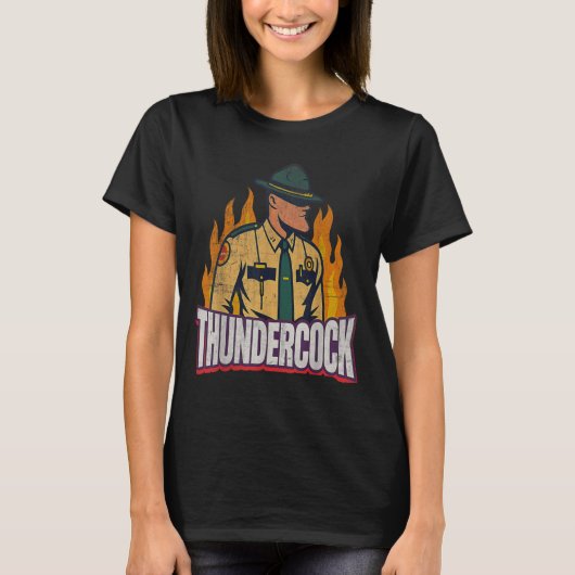 Officer Sergeant Cius Thunder Bodycam Funny Meme Tシャツ (正面)