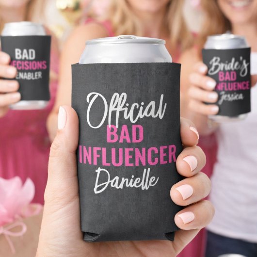 Official Bad Influence Custom Bachelorette Party スリム缶クーラー