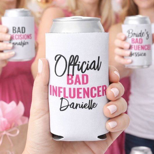 Official Bad Influence Custom Bachelorette Party スリム缶クーラー