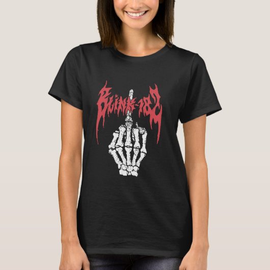 Official Blink 182 Skeleton Finger Tシャツ (正面)