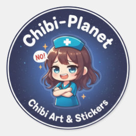 Official Chibi-Planet Logo:  Sassy Nursing Sticker ラウンドシール
