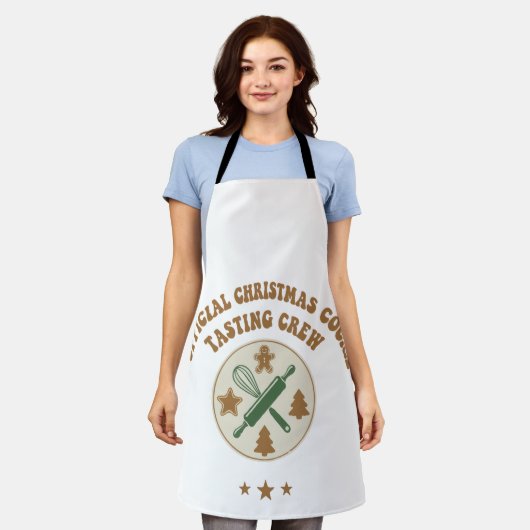 Official Christmas Cookie Tasting Crew Retro エプロン (着用した状態)