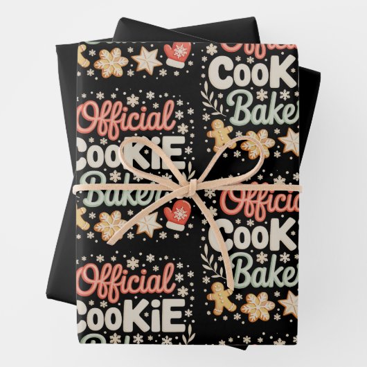 Official Cookie Baker Christmas Xmas Family Baking ラッピングペーパーシート (インサイチュ)