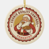 Official Cookie Quality Control Funny Christmas セラミックオーナメント (正面)
