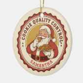 Official Cookie Quality Control Funny Christmas セラミックオーナメント (左)