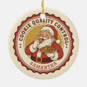 Official Cookie Quality Control Funny Christmas セラミックオーナメント (裏面)
