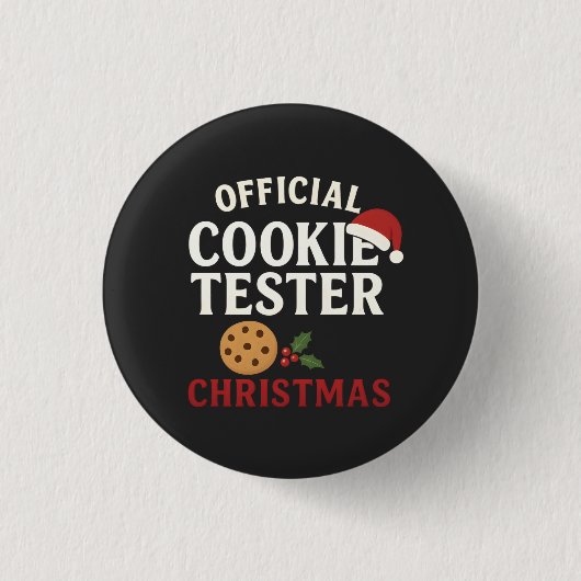 Official Cookie Tester Christmas Tee 缶バッジ (正面)