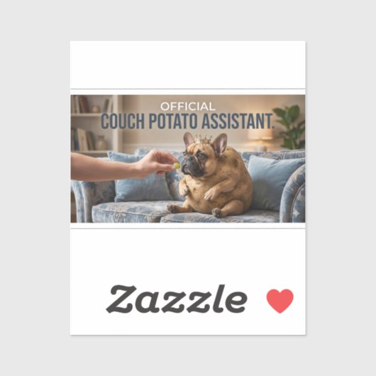 Official Couch Potato French Bulldog Cute Funny Do シール (シート)