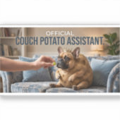 Official Couch Potato French Bulldog Cute Funny Do シール (正面)