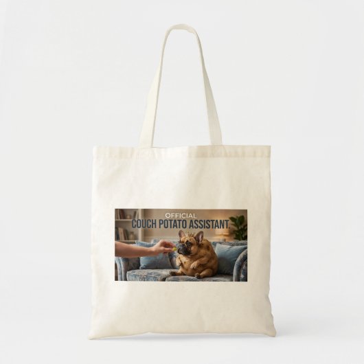 Official Couch Potato French Bulldog Cute Funny Do トートバッグ (正面)