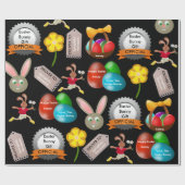 Official Easter Bunny (名前と場所付き) ラッピングペーパー (フラット)