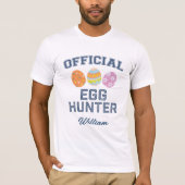 Official Egg Hunter Custom Name Easter Men Tシャツ (正面)