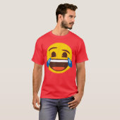 Official Emoji Laughing Tears Yellow Smile Face Tシャツ (正面フル)