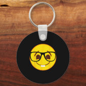 Official Emoji Nerd Gles Yellow Smile Face キーホルダー (正面)