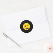 Official Emoji Wink Winking Yellow Smile Face ラウンドシール (封筒)