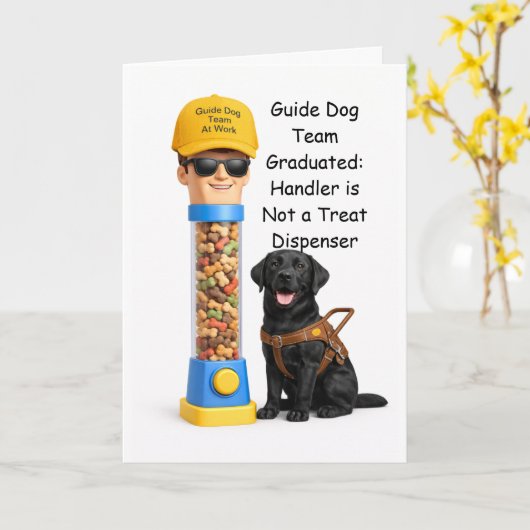 Official Human Treat Dispenser – Chocolate Lab カード (黄色い花)