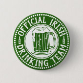 Official Irish Drinking Team Funny St Paddys Day 缶バッジ (正面)