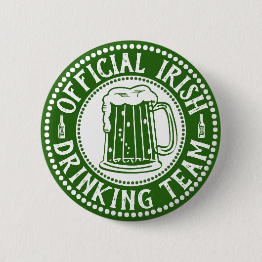 Official Irish Drinking Team Funny St Paddys Day 缶バッジ (正面)