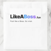 Official LikeABoss.fun Logo Sticker  長方形シール (バッグ)