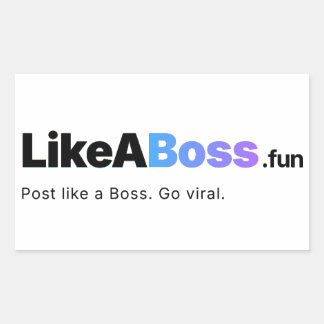Official LikeABoss.fun Logo Sticker  長方形シール
