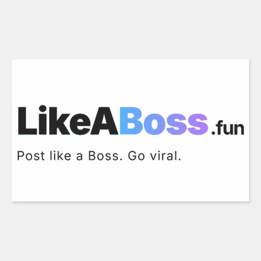 Official LikeABoss.fun Logo Sticker  長方形シール (正面)