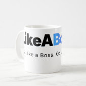 Official LikeABoss.fun Minimalist Logo Mug コーヒーマグカップ (正面左)