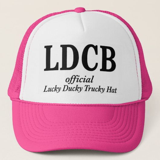 Official Lucky Ducky Trucky Hat: Pink with Initial キャップ (正面)