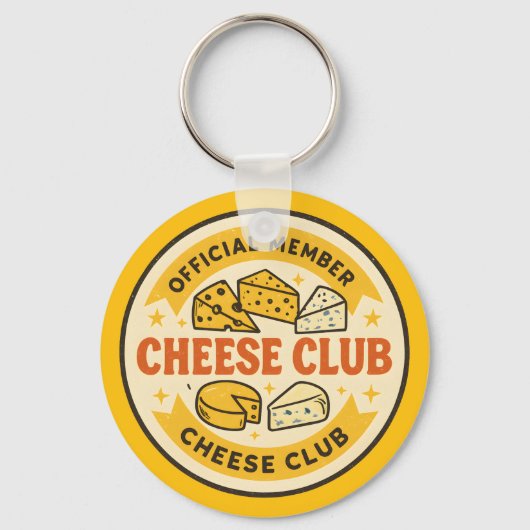 Official Member of the Cheese Club Funny gift キーホルダー (正面)