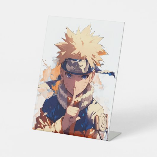 "Official Naruto Anime Pedestal Sign - 3D Light-Up 台座サイン (正面)
