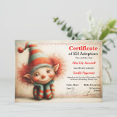 Official North Pole Elf Adoption Certificate  招待状 (スタンド正面)