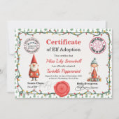 Official North Pole Elf Adoption Certificate  招待状 (正面)