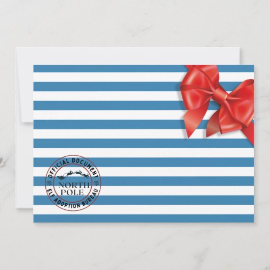 Official North Pole Elf Adoption Certificate  招待状 (裏面)