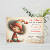 Official North Pole Elf Adoption Certificate 招待状 (スタンド正面)