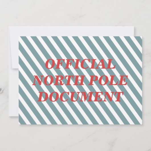 Official North Pole Elf Adoption Certificate  招待状 (裏面)