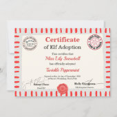 Official North Pole Elf Adoption Certificate  招待状 (正面)