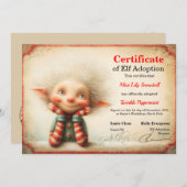 Official North Pole Elf Adoption Certificate  招待状 (正面/裏面)