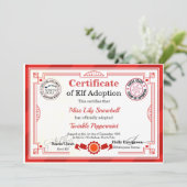 Official North Pole Elf Adoption Certificate  招待状 (スタンド正面)