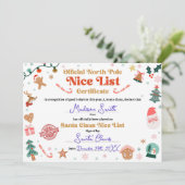 Official North Pole Nice List Certificate Santa 招待状 (スタンド正面)