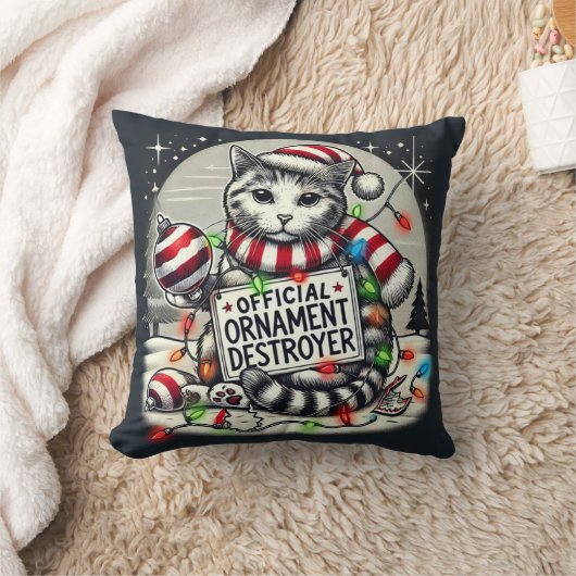 Official ornament destroyer cat Christmas  クッション (ブランケット)