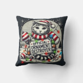 Official ornament destroyer cat Christmas  クッション (裏面)