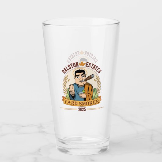 Official Ralston Estate Yard Smoker 2025 Pint Glas タンブラーグラス (正面)