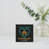 Official Rescue Pet Badge Adopted Adored & Spoiled スクエア名刺 (スタンド正面)