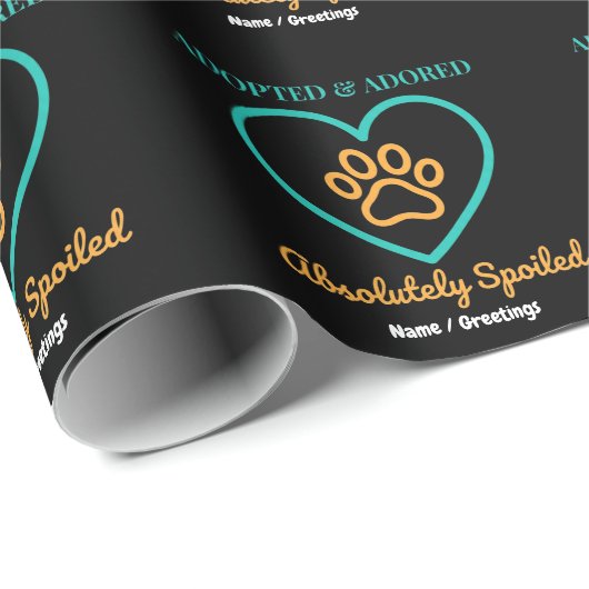 Official Rescue Pet Badge Adopted Adored & Spoiled ラッピングペーパー (ロールコーナー)