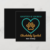 Official Rescue Pet Badge Adopted Adored & Spoiled 招待状 (正面/裏面)